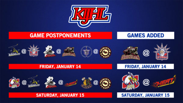KIJHL Announces Scheduling Changes